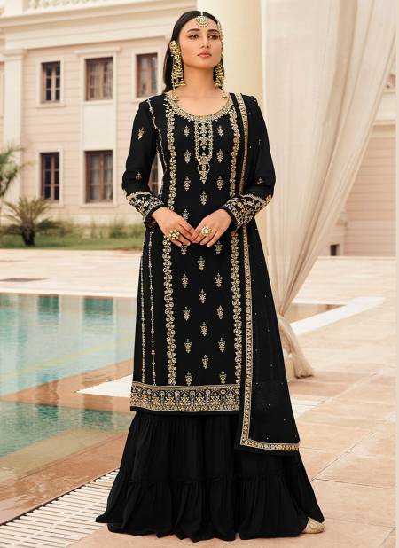 Black Colour Lt nitya 73003  Heavy New Exclusive Wedding Wear Georgette Collection 73003E